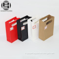 Recyclable red die cut handle paper bags for gift